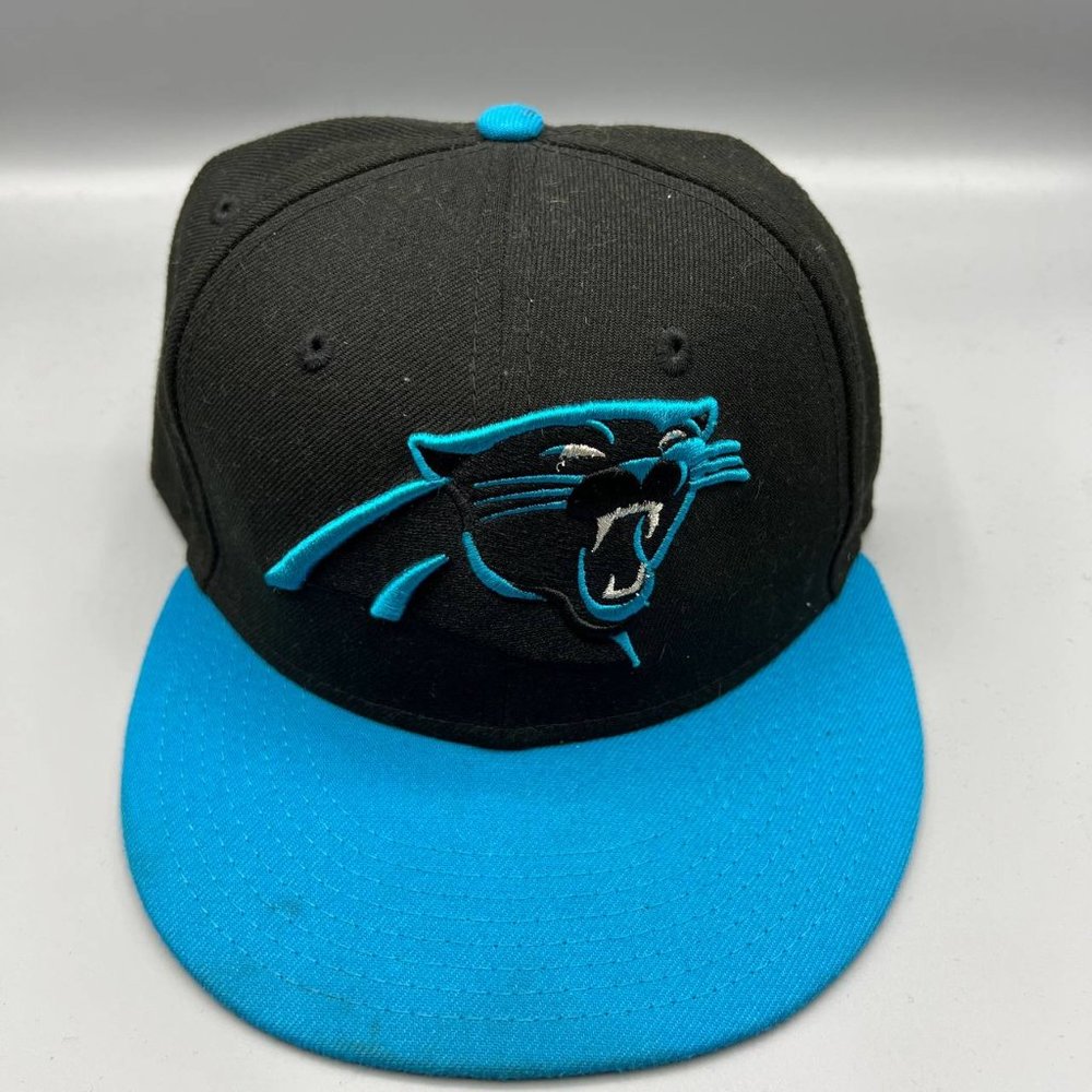 Carolina Panthers NFL Hat 7 3/8 59Fifty New Era Fitted Cap Black Blue Men